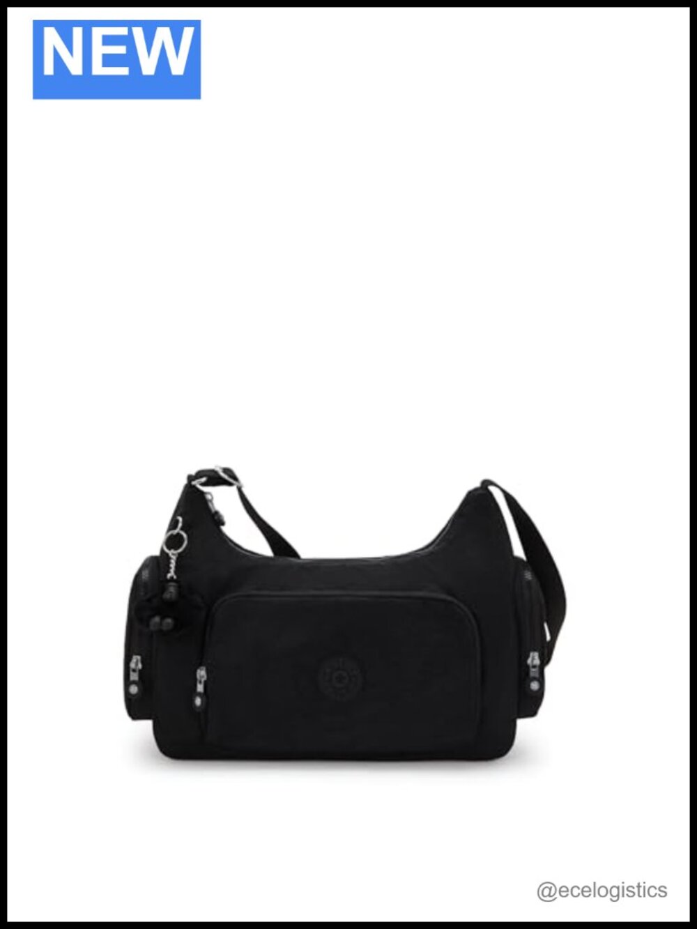 Kipling Nylon Shoulder Bag with Zipper Closure
